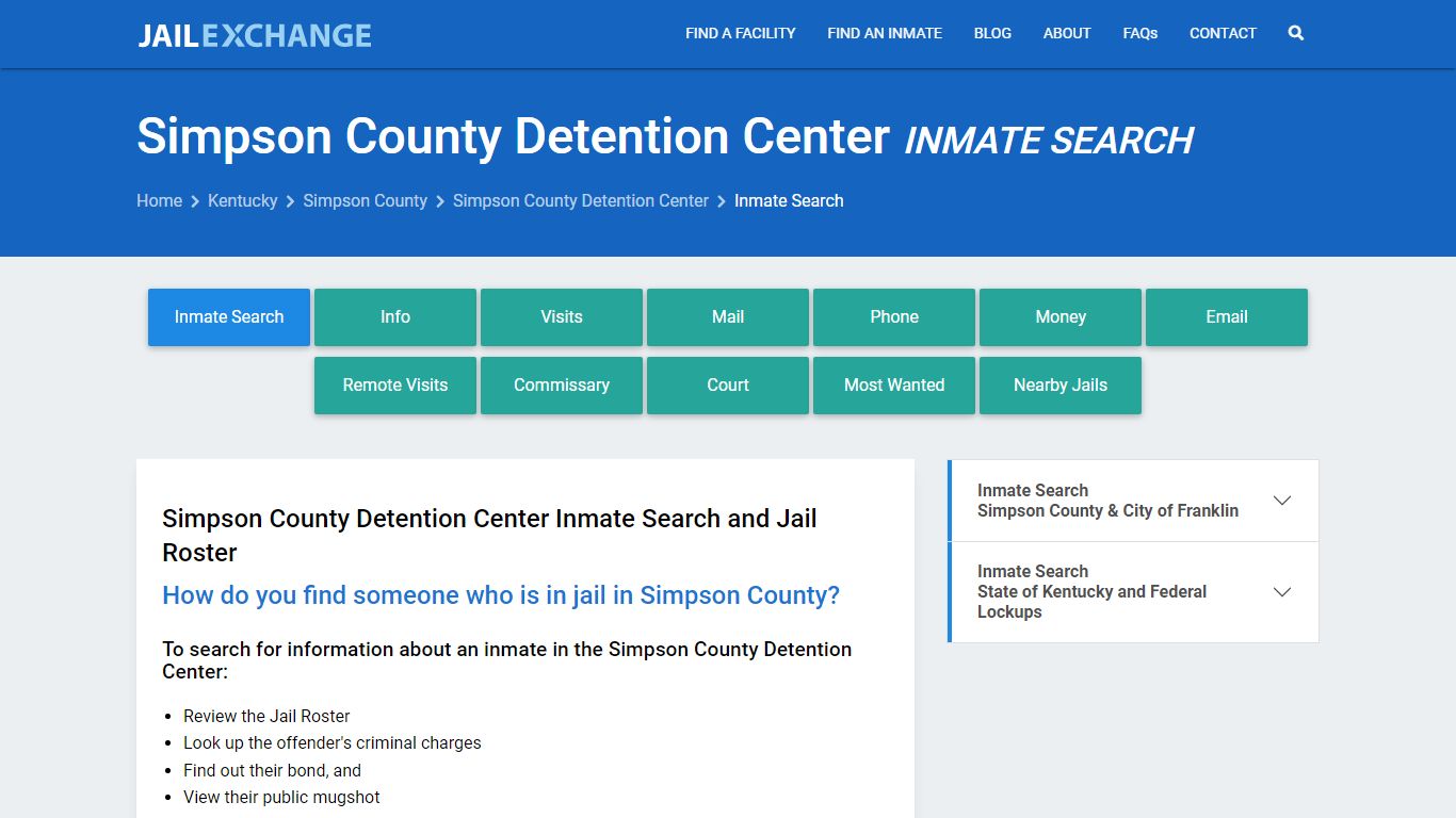 Simpson County Detention Center Inmate Search - Jail Exchange