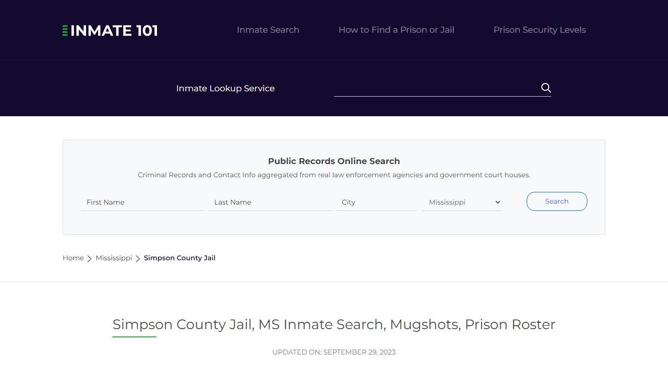 Simpson County Jail, MS Inmate Search, Mugshots, Prison Roster
