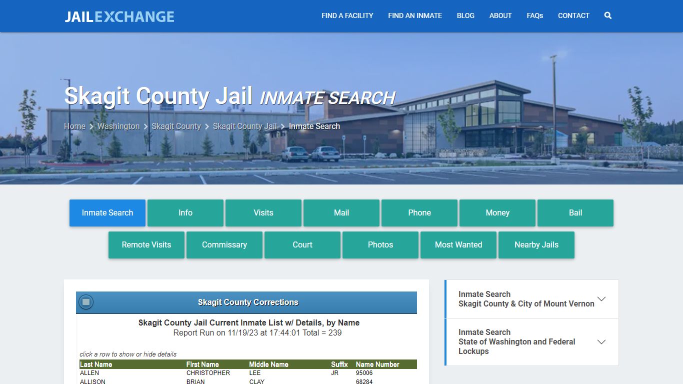 Inmate Search: Roster & Mugshots - Skagit County Jail, WA