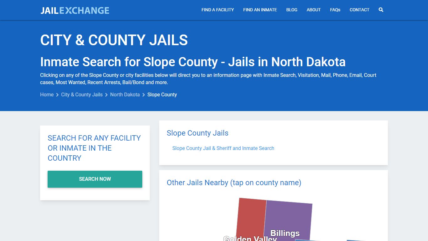 Inmate Search for Slope County | Jails in North Dakota - Jail Exchange
