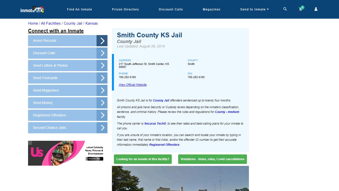 Smith County KS Jail - Inmate Locator - Smith Center, KS