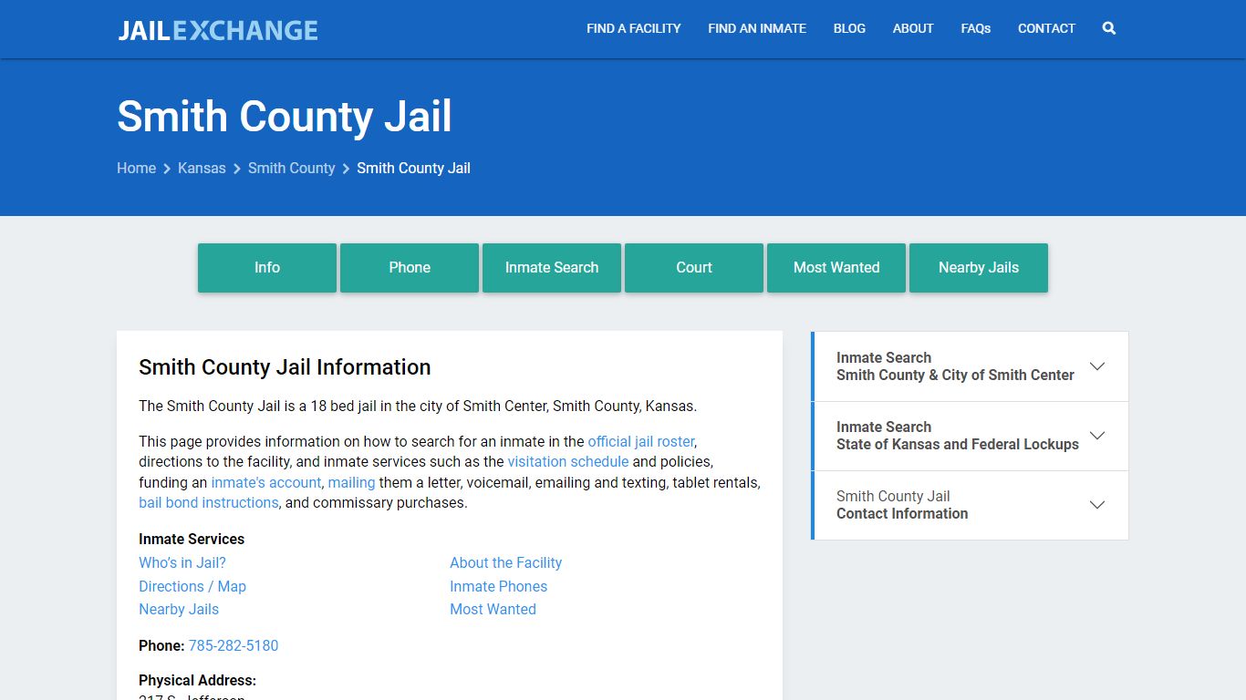 Smith County Jail KS | Booking, Visiting, Calls, Phone