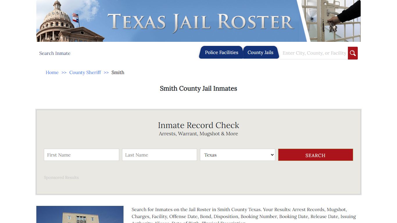 Smith County Jail Inmates | Jail Roster Search