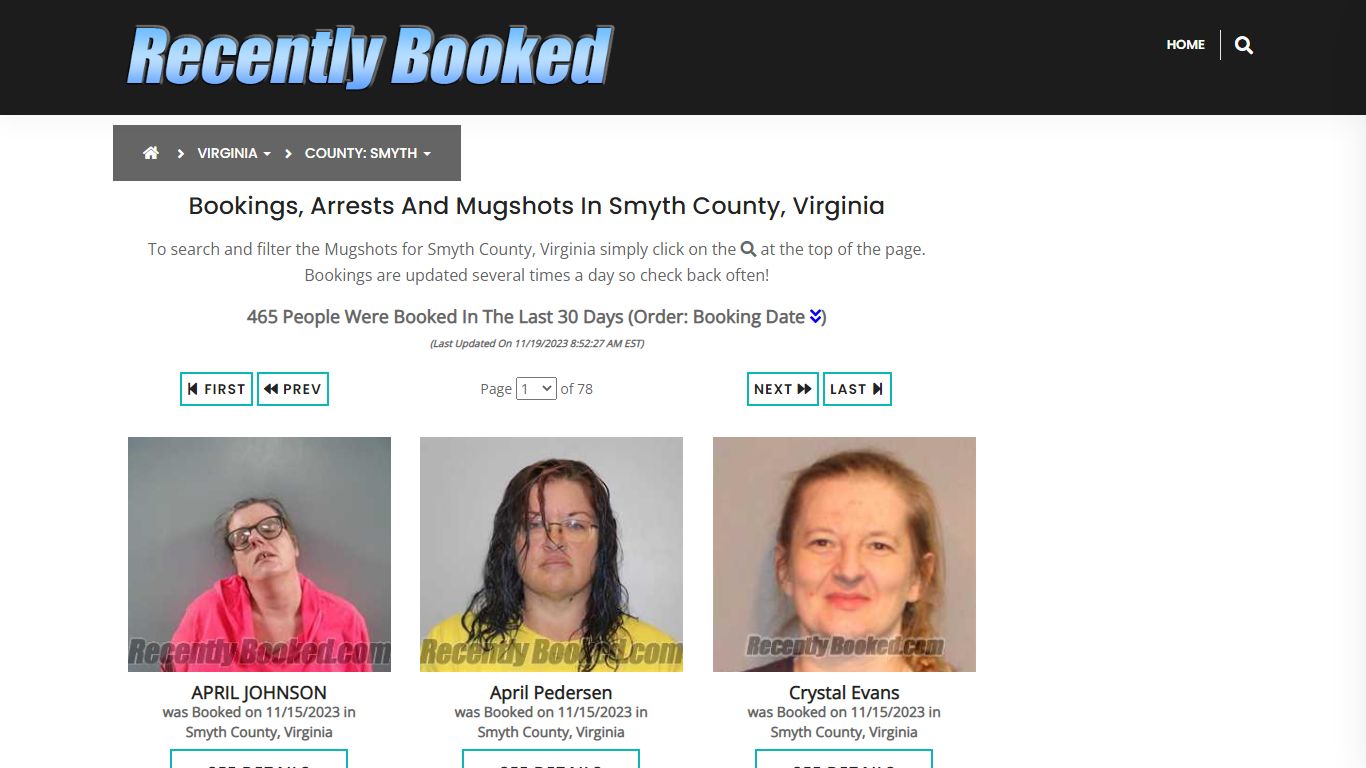 Recent bookings, Arrests, Mugshots in Smyth County, Virginia