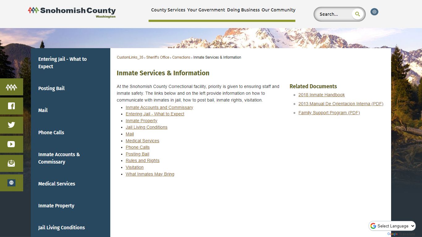 Inmate Services & Information - Snohomish County, WA