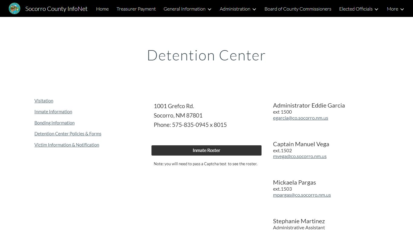Socorro County InfoNet - Detention Center