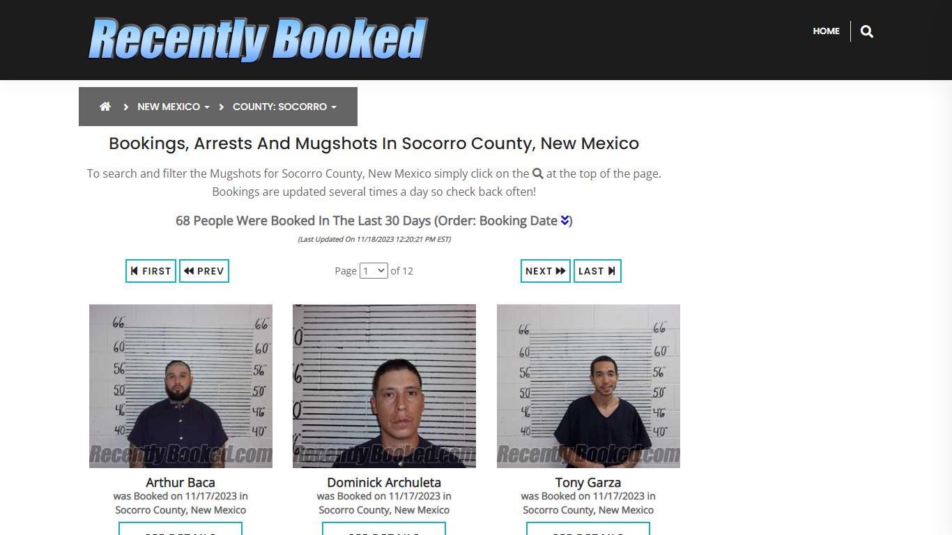Recent bookings, Arrests, Mugshots in Socorro County, New Mexico