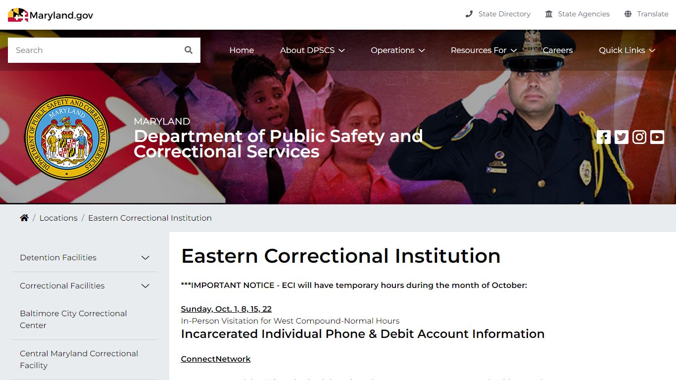 DPSCS - Eastern Correctional Institution - Maryland Department of ...