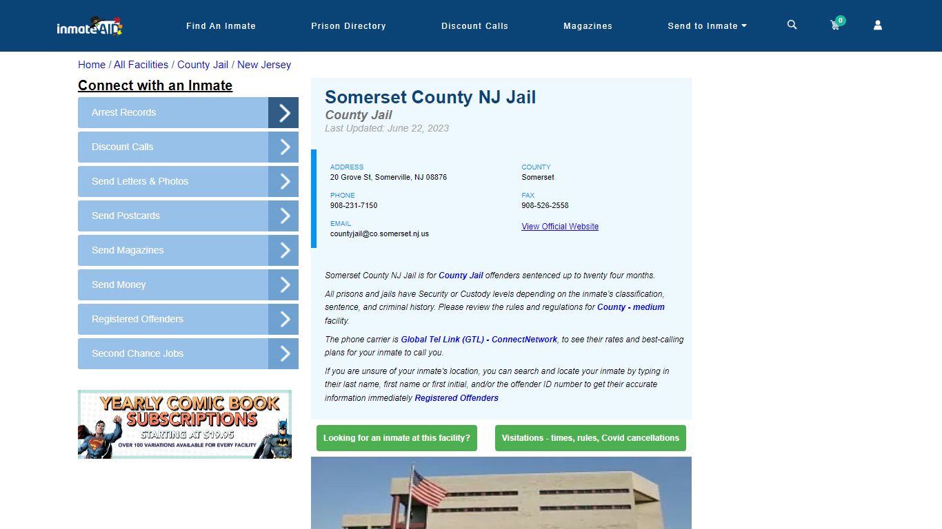 Somerset County NJ Jail - Inmate Locator - Somerville, NJ