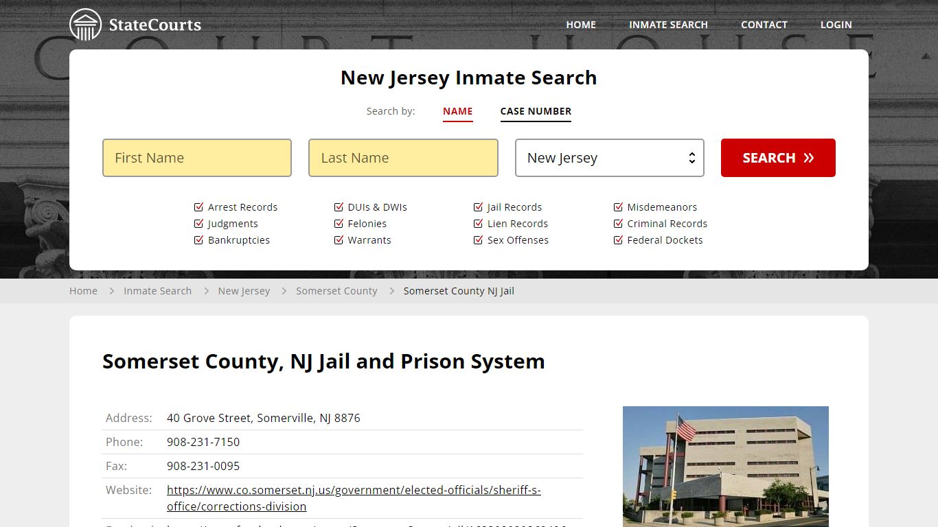 Somerset County NJ Jail Inmate Records Search, New Jersey - StateCourts