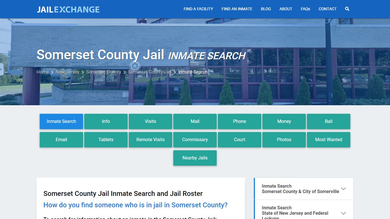 Inmate Search: Roster & Mugshots - Somerset County Jail, NJ