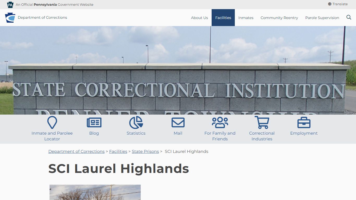 SCI Laurel Highlands - Pennsylvania Department of Corrections