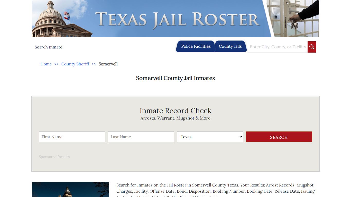 Somervell County Jail Inmates | Jail Roster Search