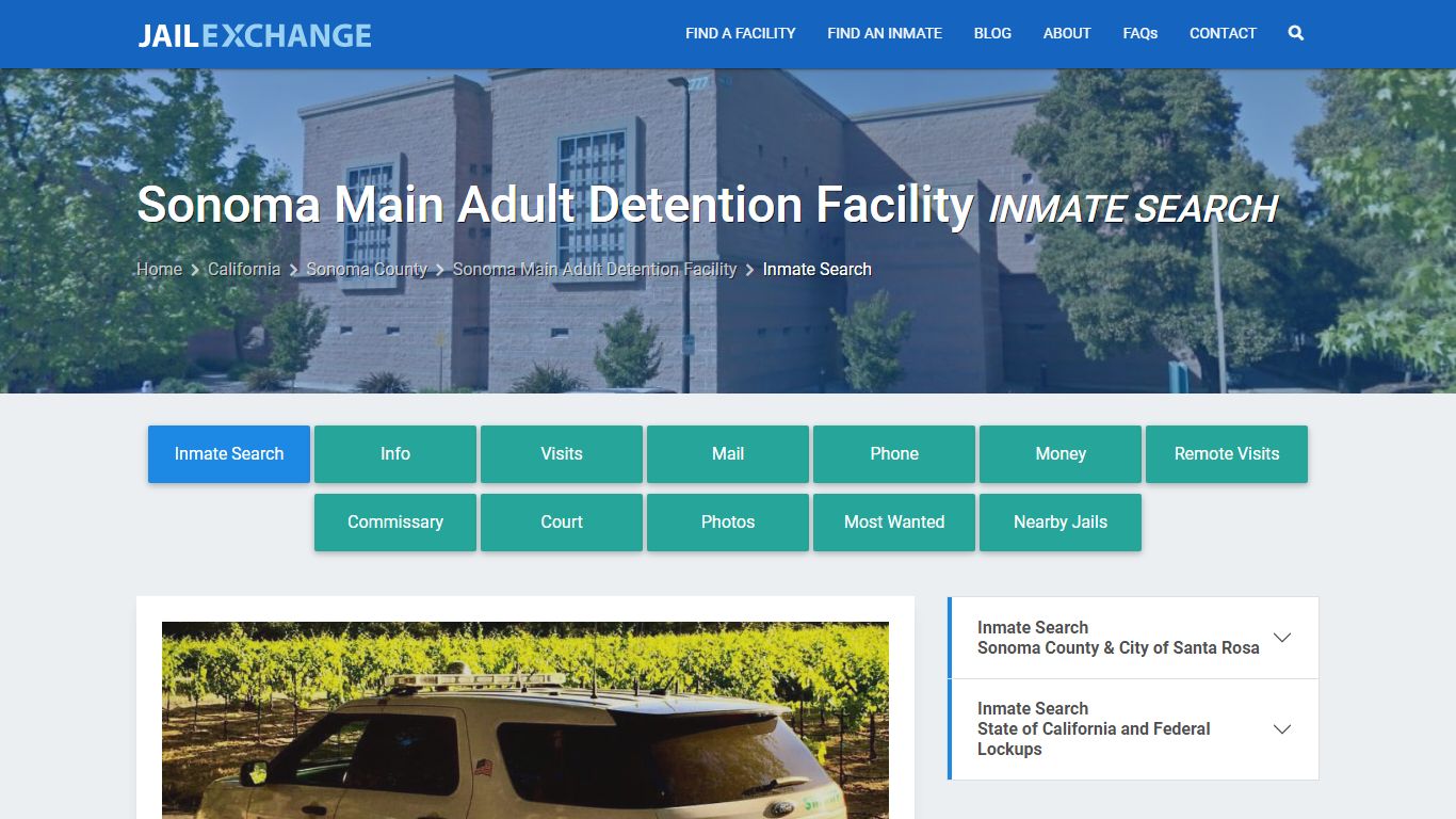 Sonoma Main Adult Detention Facility Inmate Search - Jail Exchange