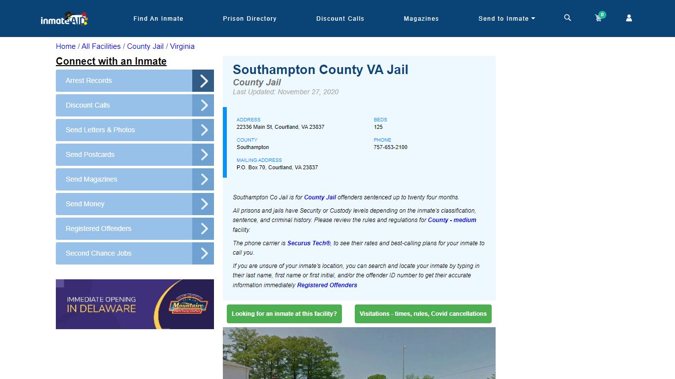 Southampton County VA Jail - Inmate Locator - Courtland, VA