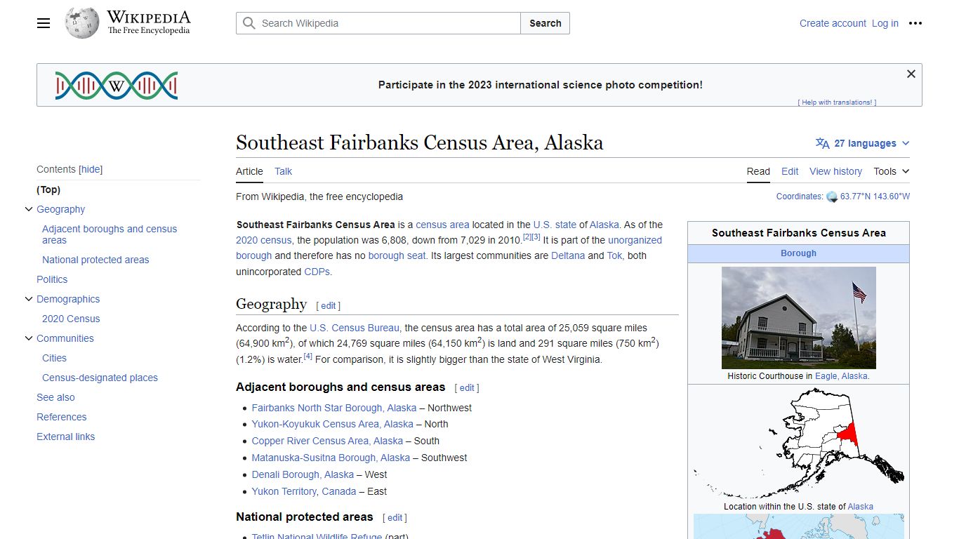 Southeast Fairbanks Census Area, Alaska - Wikipedia