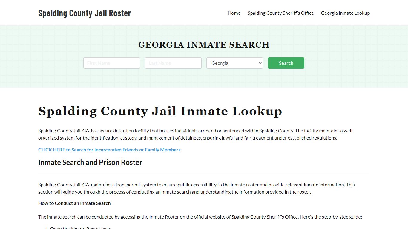 Spalding County Jail Roster Lookup, GA, Inmate Search