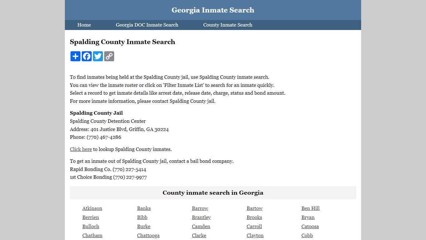 Spalding County Inmate Search