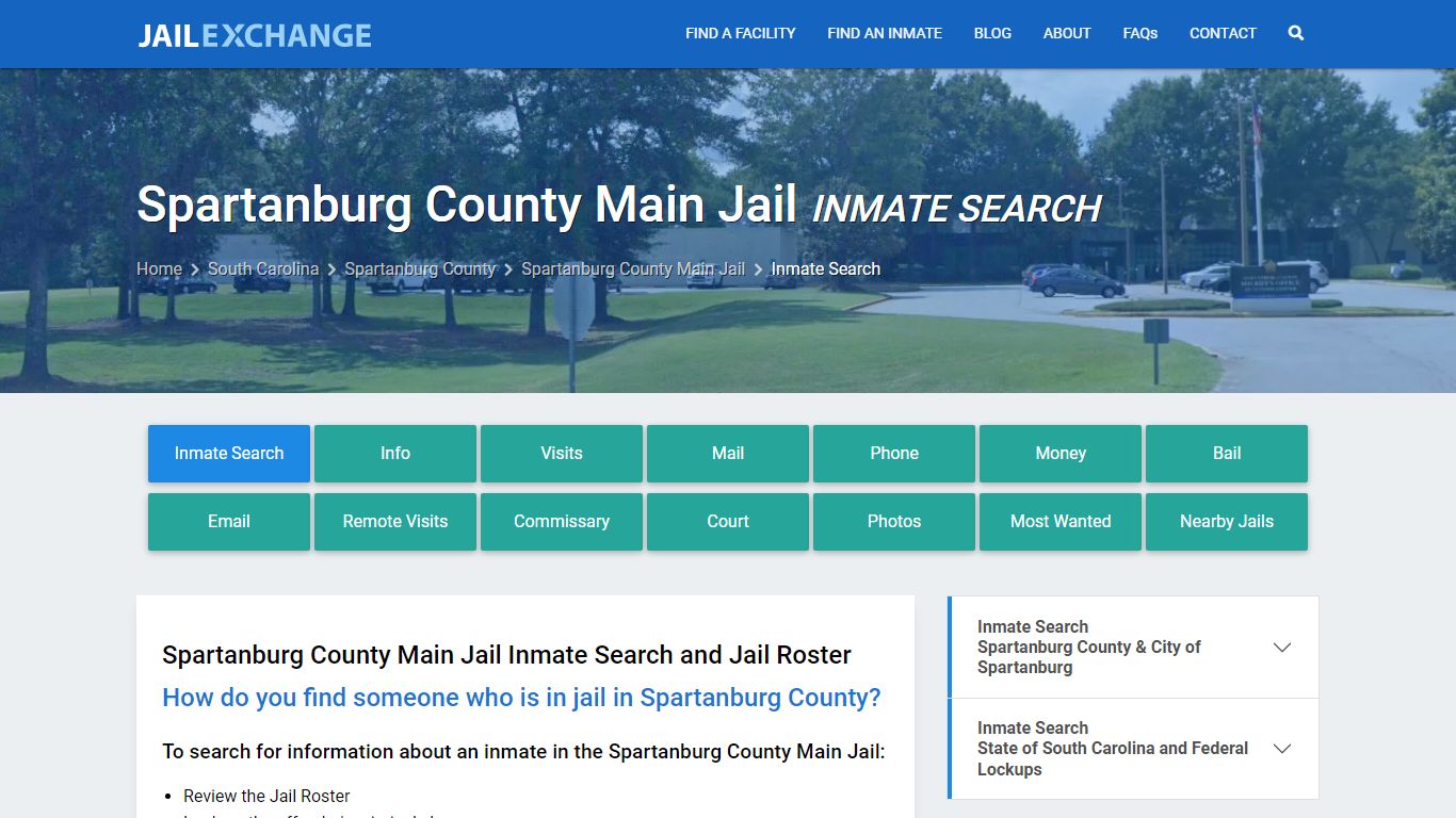 Spartanburg County Main Jail Inmate Search - Jail Exchange
