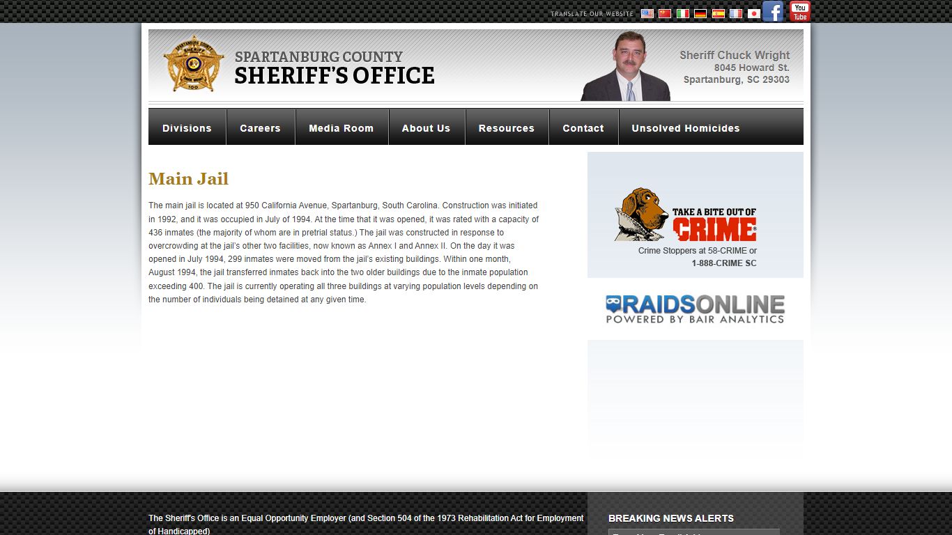 Main Jail : Spartanburg Sheriff