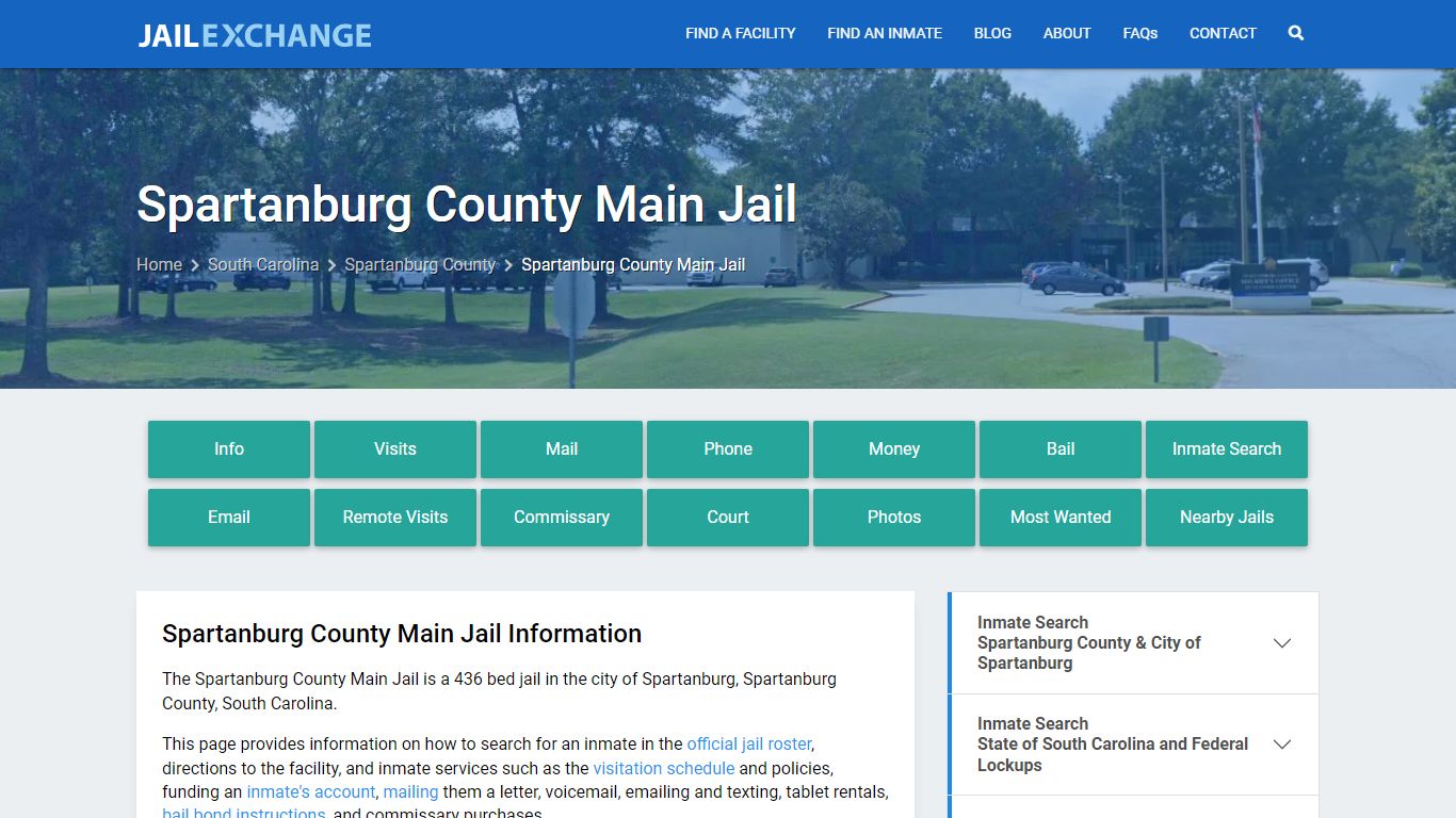 Spartanburg County Main Jail, SC Inmate Search, Information