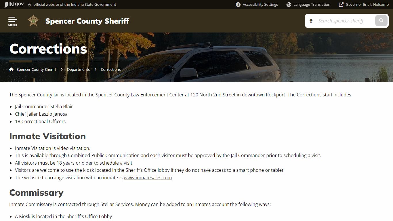 Spencer County Sheriff: Corrections - IN.gov
