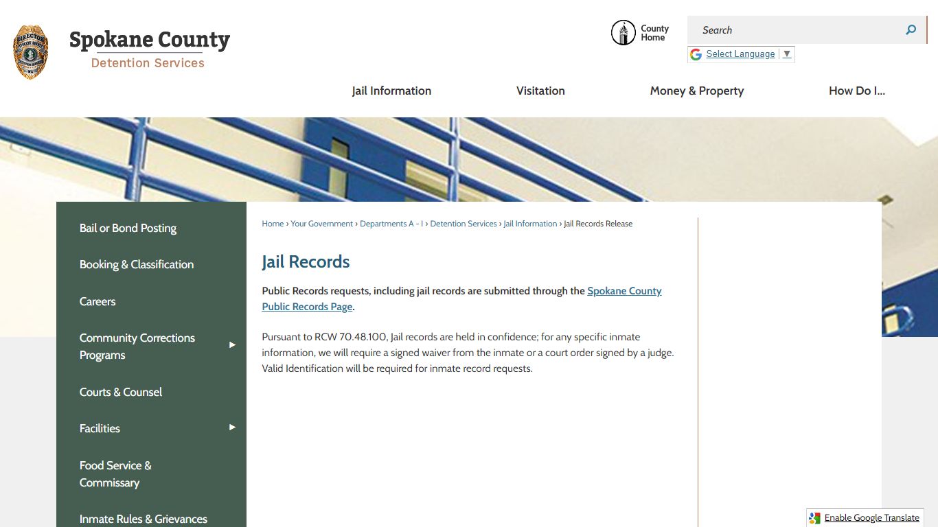 Jail Records | Spokane County, WA