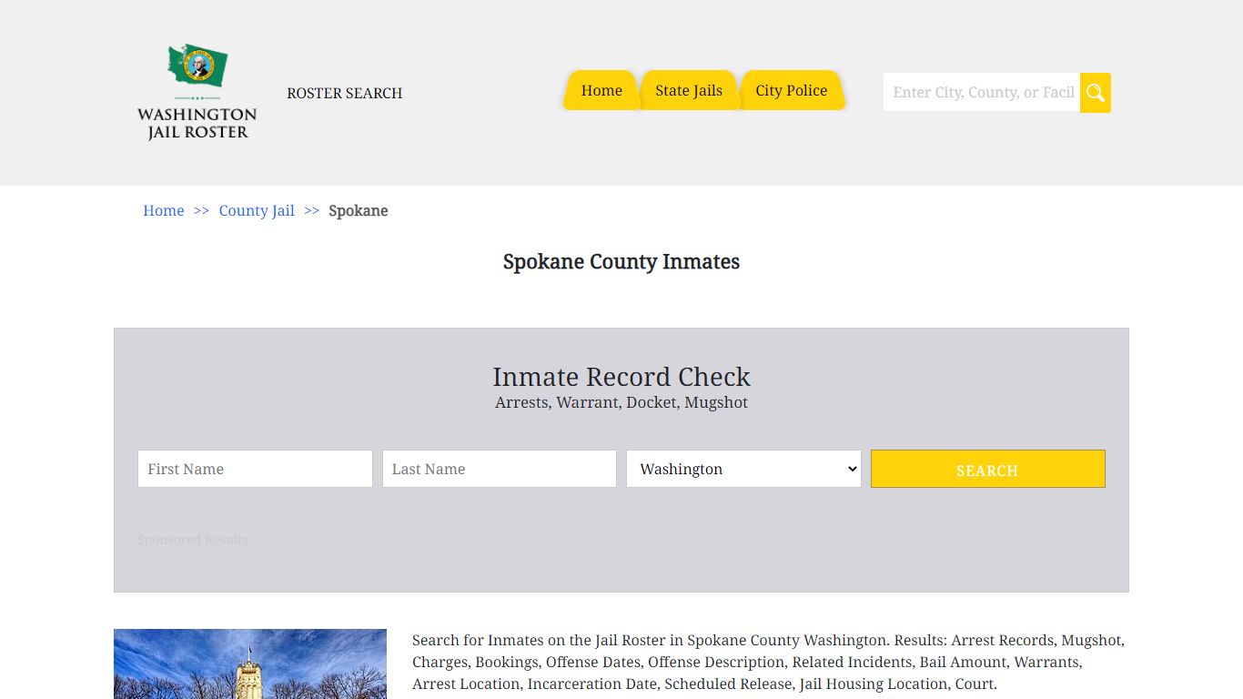 Spokane County Inmates | Jail Roster Search