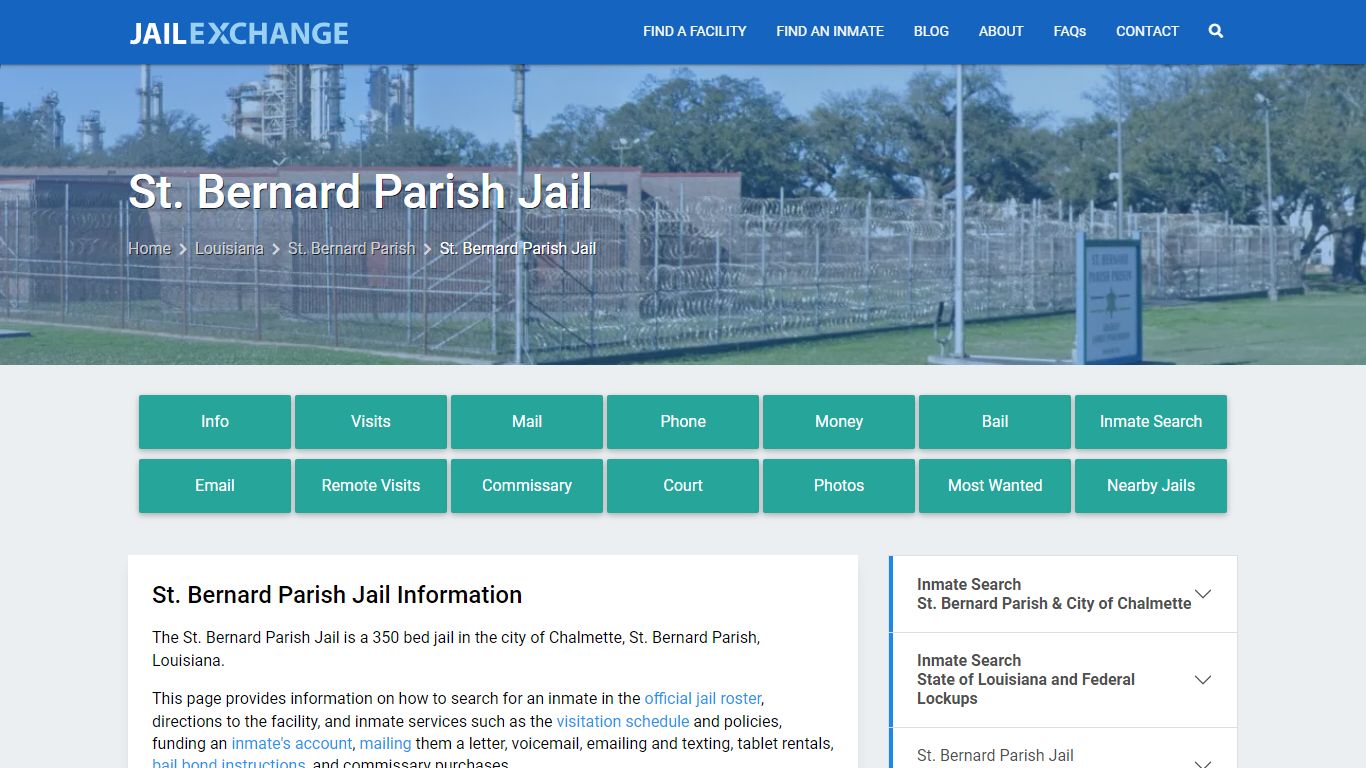 St. Bernard Parish Jail, LA Inmate Search, Information