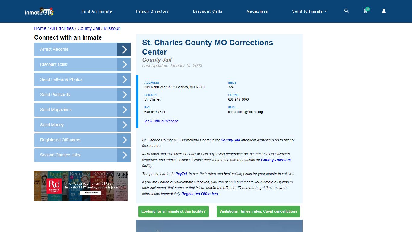 St. Charles County MO Corrections Center - Inmate Locator - St. Charles, MO