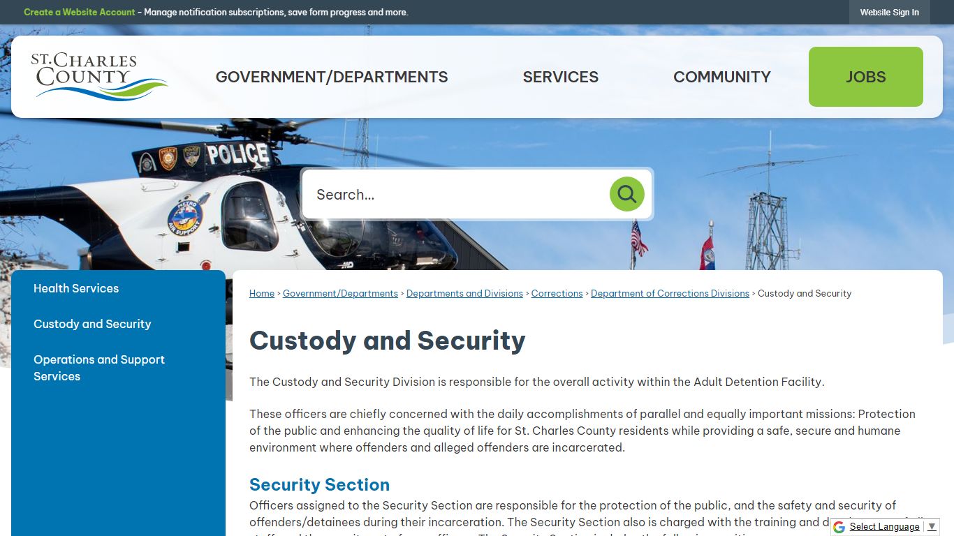 Custody and Security | St Charles County, MO - Official Website