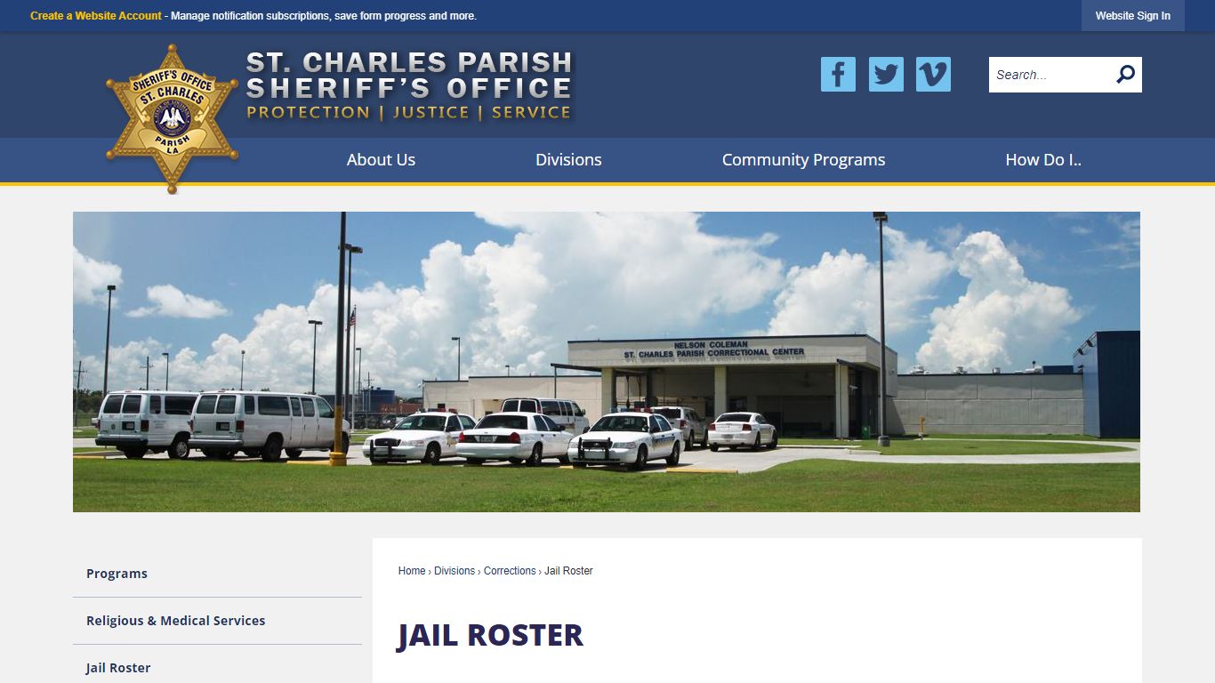 Jail Roster | St. Charles Sheriff, LA - Official Website