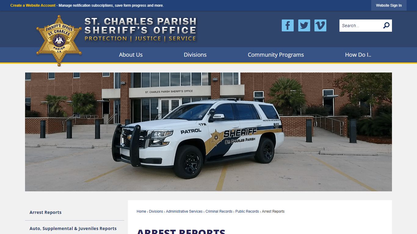 Arrest Reports | St. Charles Sheriff, LA - Official Website