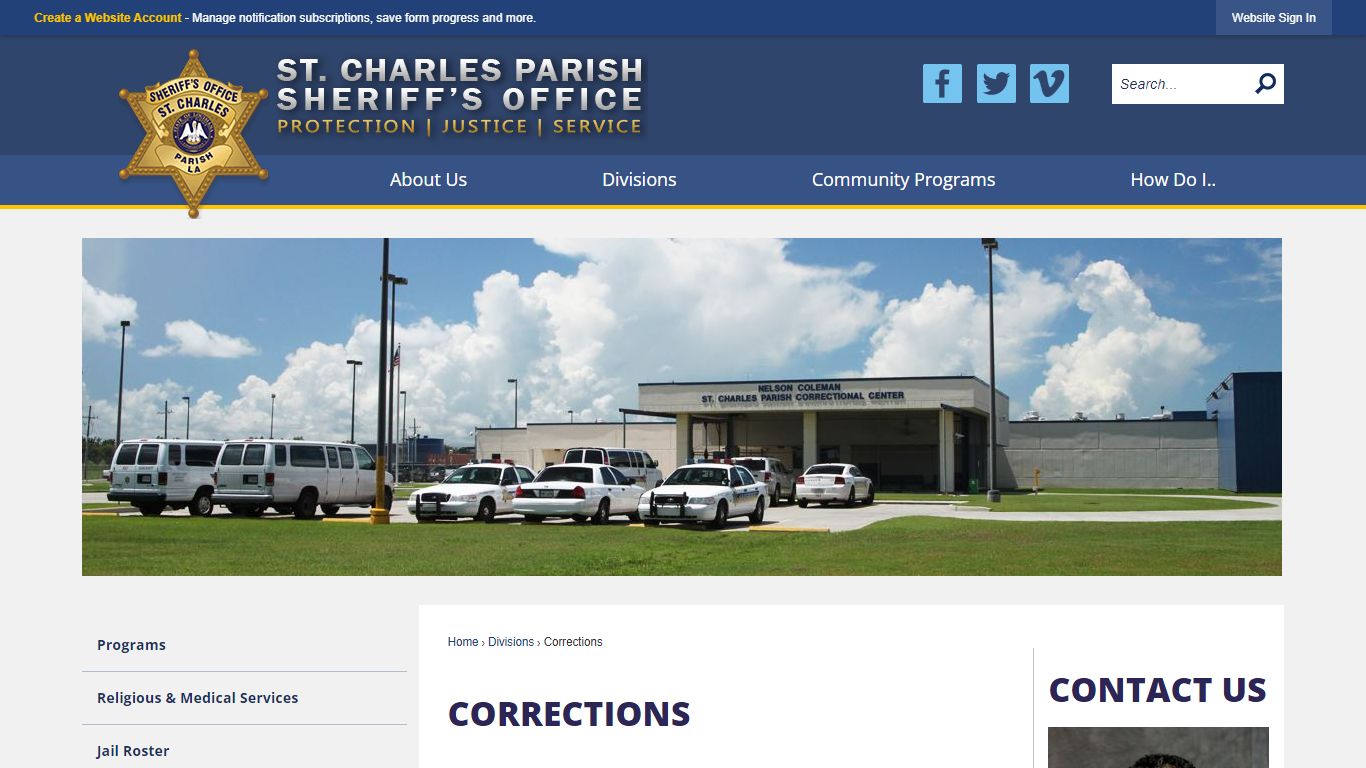 Corrections | St. Charles Sheriff, LA - Official Website