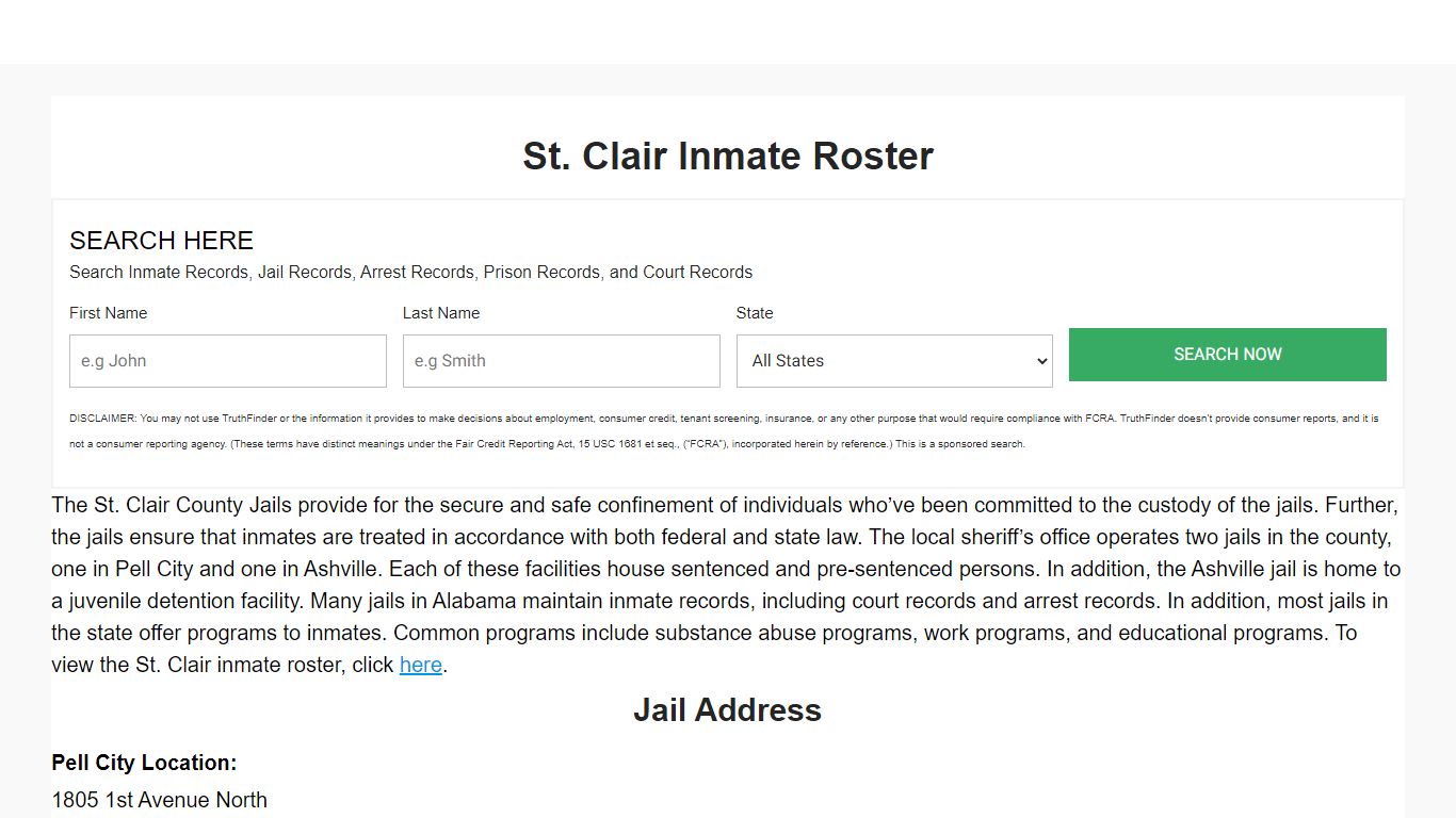 St. Clair Inmate Roster