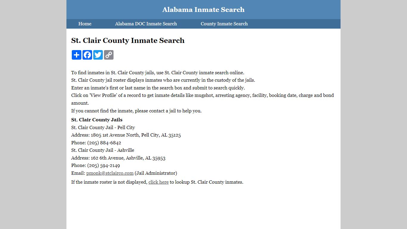 St. Clair County Inmate Search