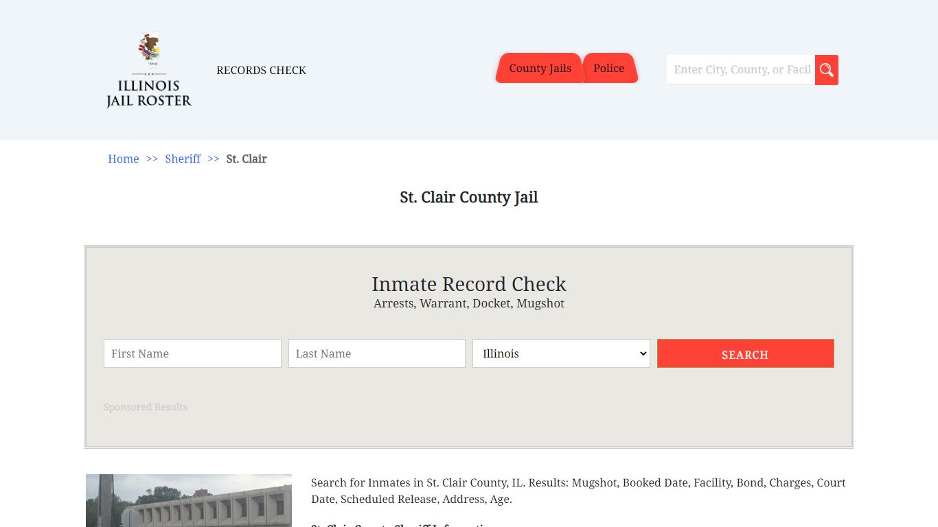 St. Clair County Jail | Jail Roster Search