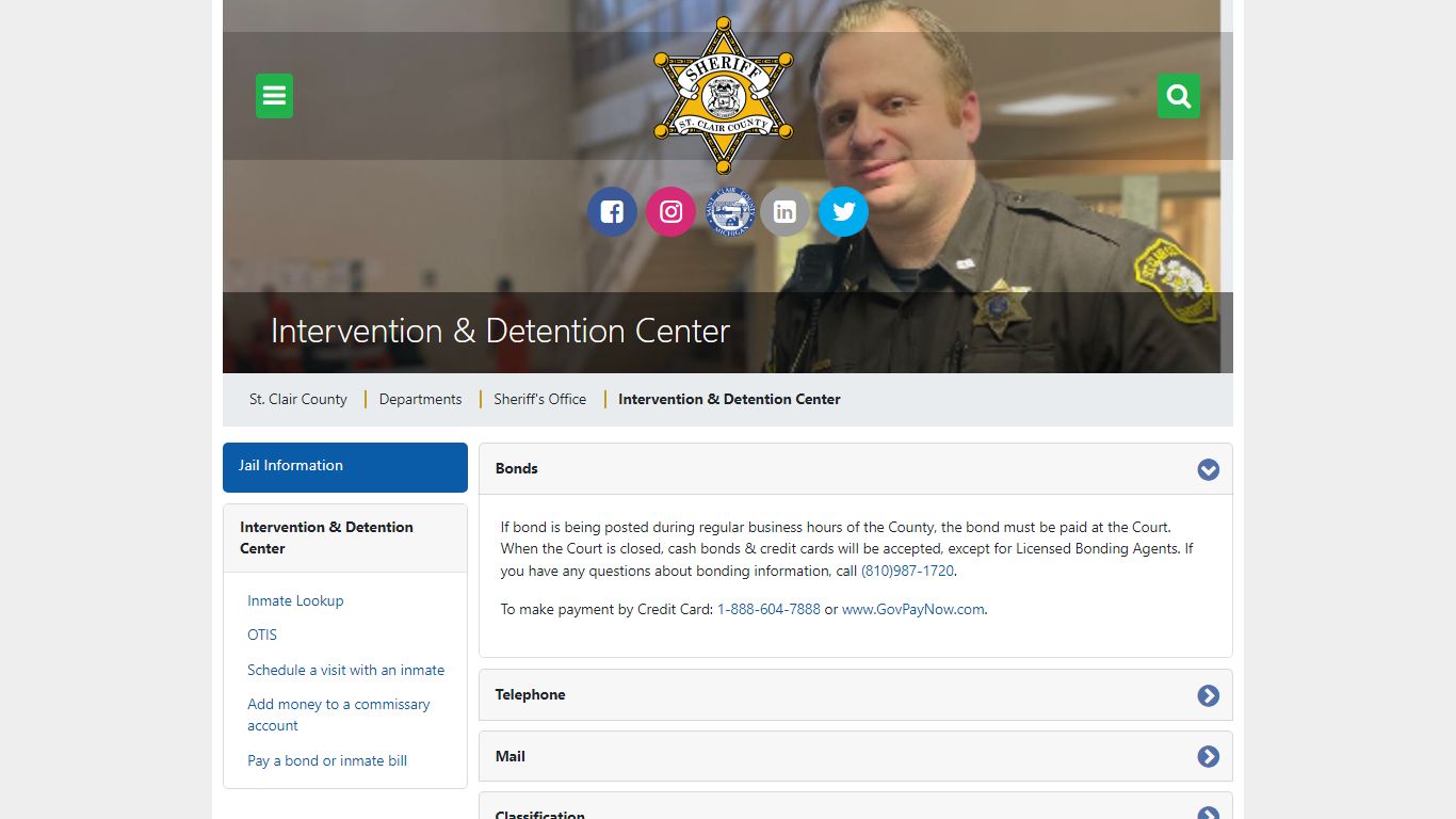 Intervention & Detention Center - St. Clair County, Michigan