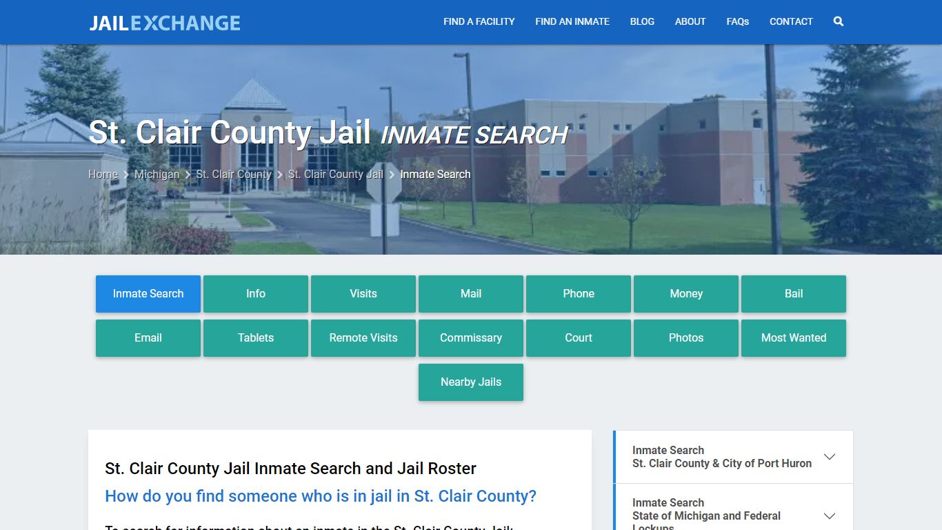 Inmate Search: Roster & Mugshots - St. Clair County Jail, MI