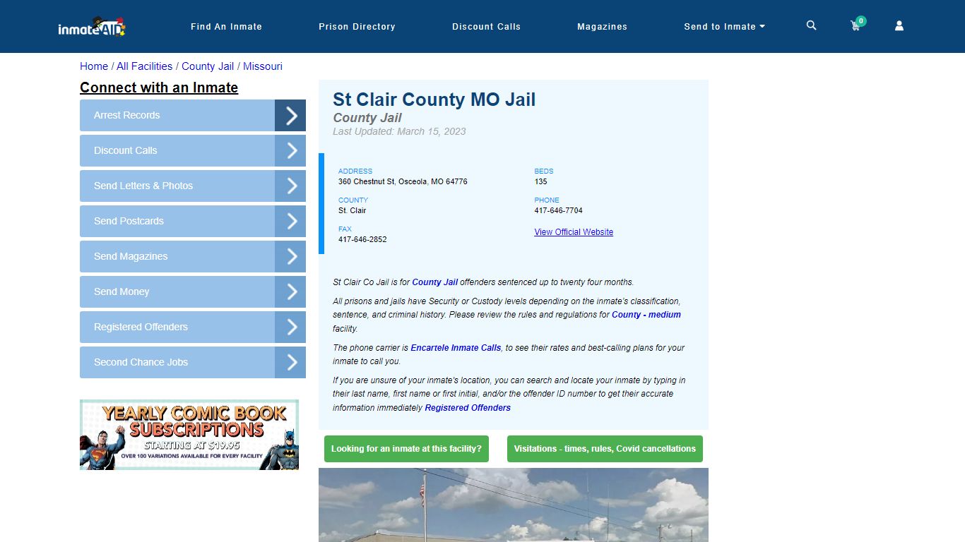 St Clair County MO Jail - Inmate Locator - Osceola, MO