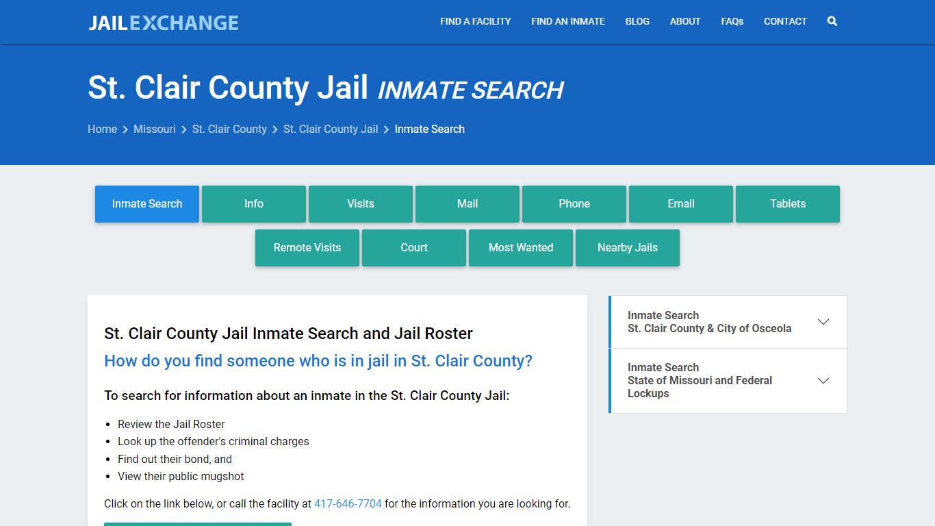 Inmate Search: Roster & Mugshots - St. Clair County Jail, MO
