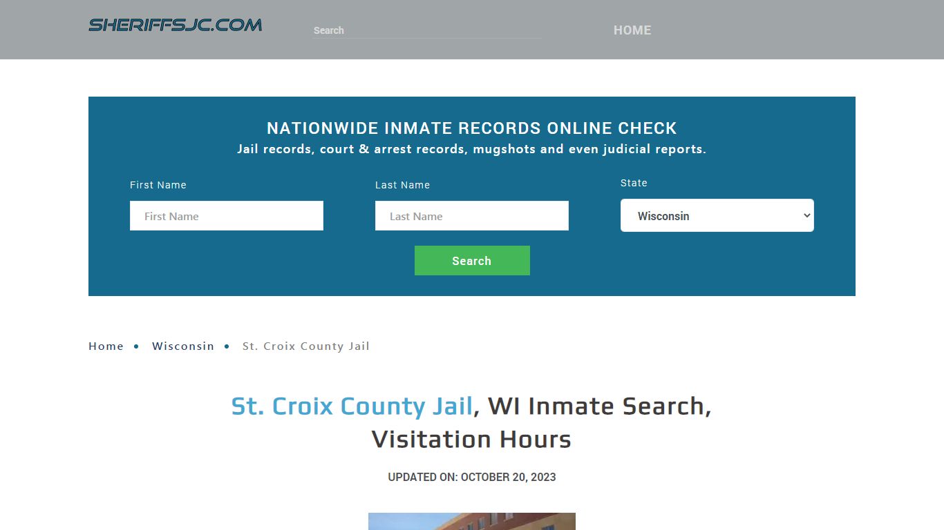 St. Croix County Jail, WI Inmate Search, Visitation Hours