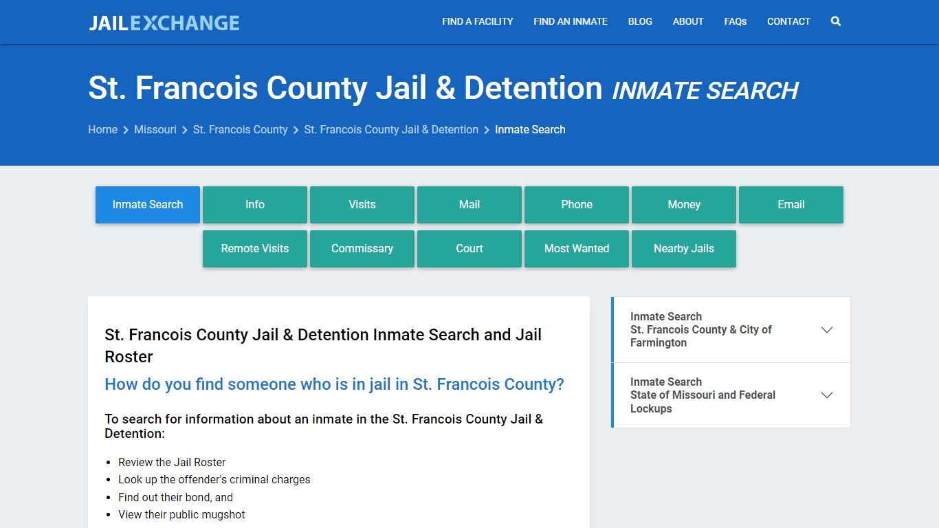 St. Francois County Jail & Detention Inmate Search - Jail Exchange