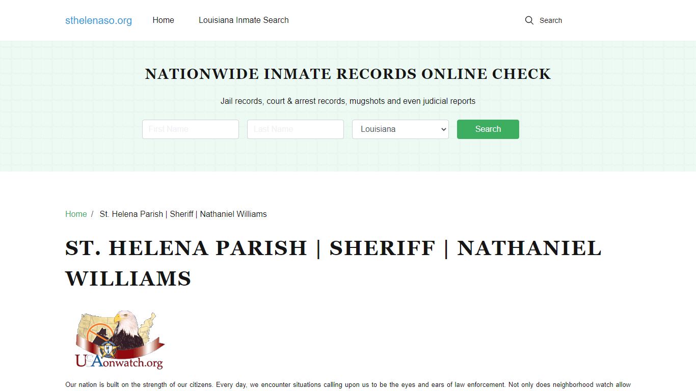 St. Helena Parish | Sheriff | Nathaniel Williams