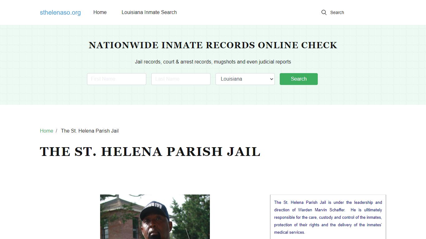 Facility - About St. Helena Parish, LA and County Sheriff's Office