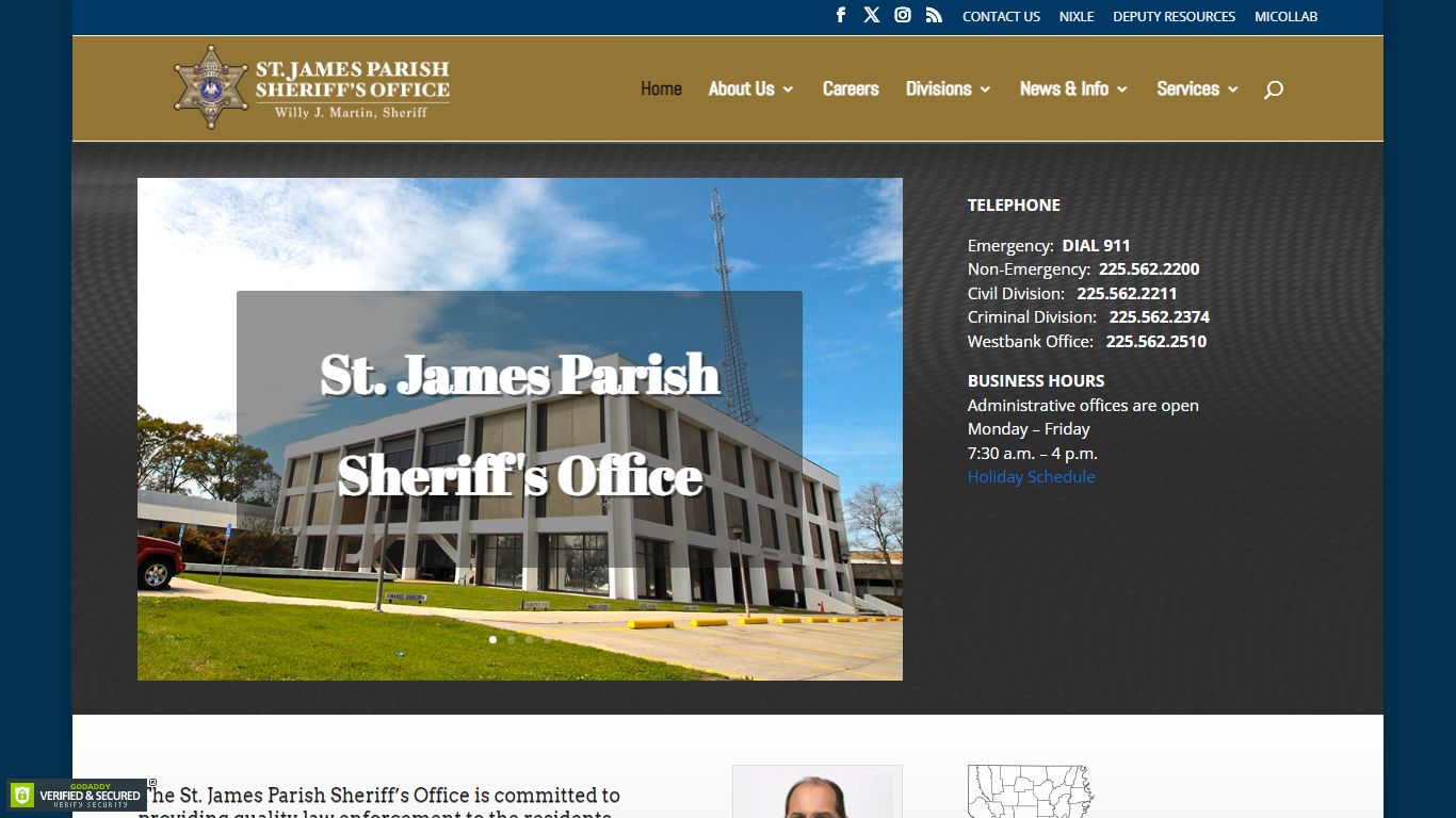 St James Parish Sheriff's Office | Willy J. Martin, Sheriff