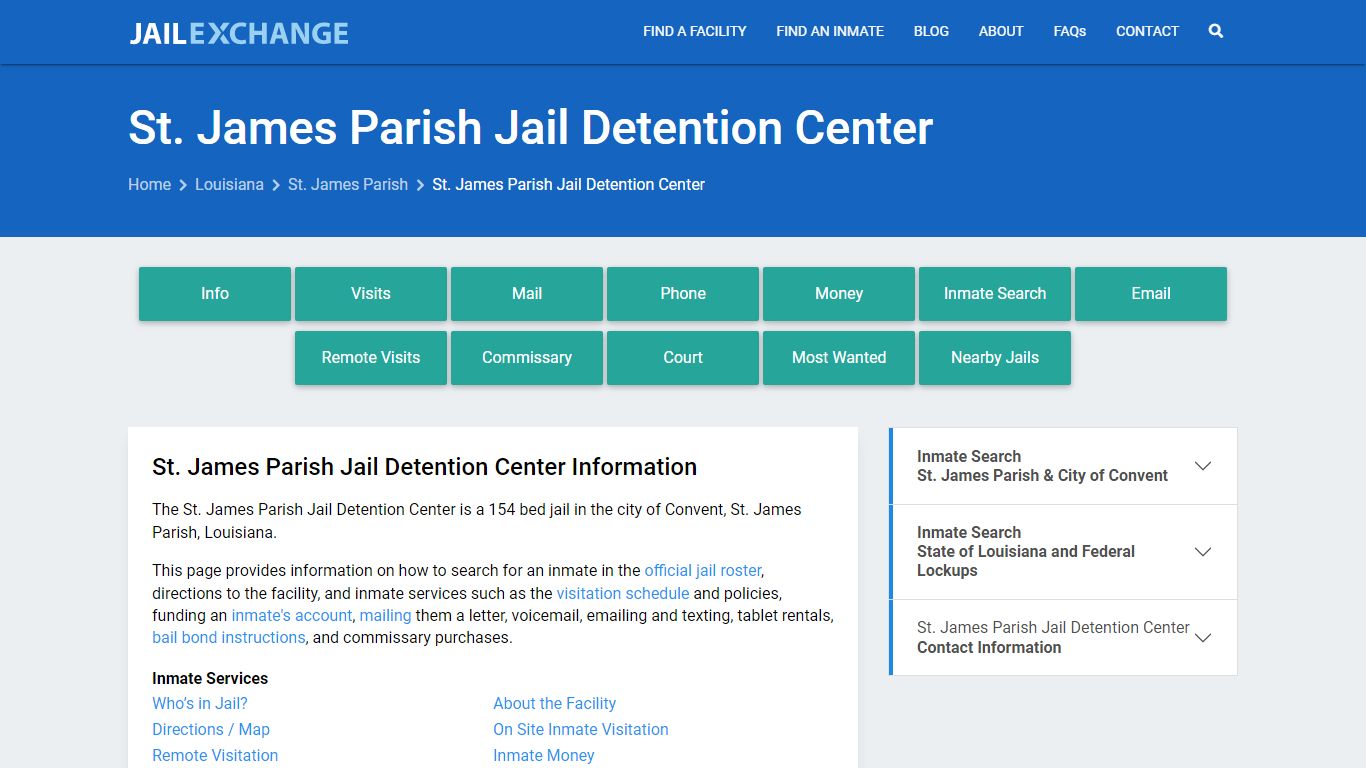 St. James Parish Jail Detention Center - Jail Exchange