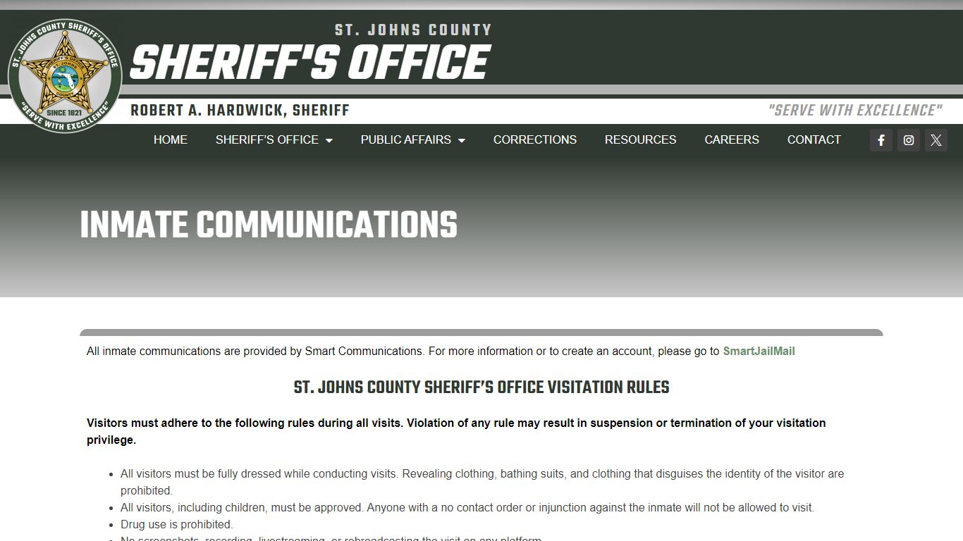 Inmate Contact Information - St. Johns County Sheriff's Office