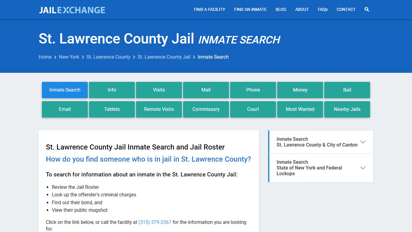 St. Lawrence County Jail Inmate Search - Jail Exchange