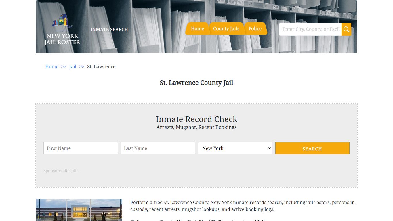St. Lawrence County Jail | Jail Roster Search